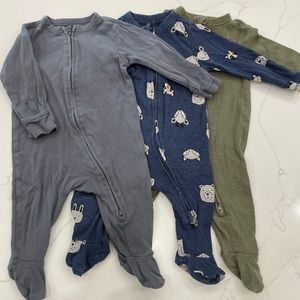 Unisex Sleep and Play 2-Way-Zip Footed One-Piece Bundle
